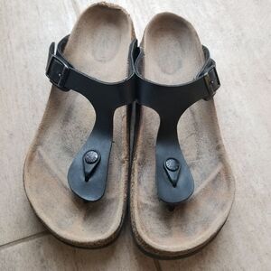 Birkenstock gizeh black leather sandal size 39